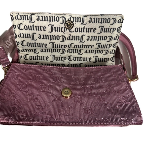 Juicy Couture Fashionista Shoulder Bag Crossbody Metalic Blush - Picture 7 of 13